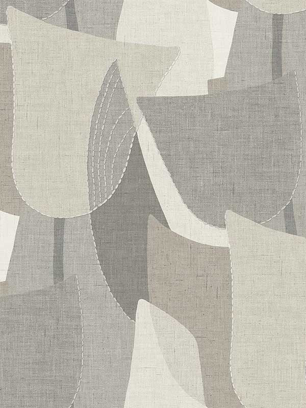Mosley Tulips wallpaper in frost color - pattern number TH90008 - by Seabrook in the Fibers and Threads collection