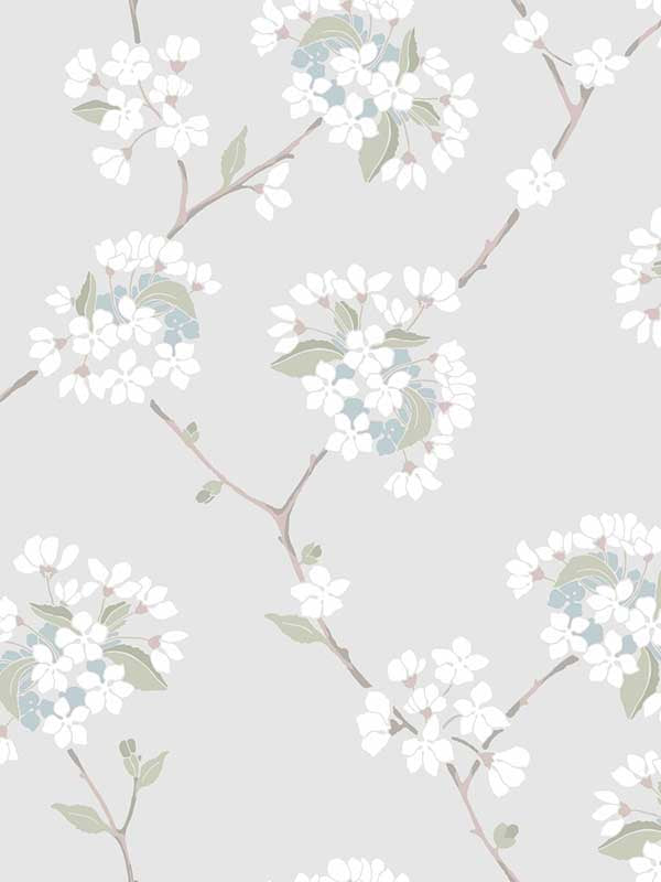 Wilma wallpaper in cornwall grey color - pattern number WDR1016.WT.0 - by Winfield Thybony in the Archival Wallpaper Collection collection