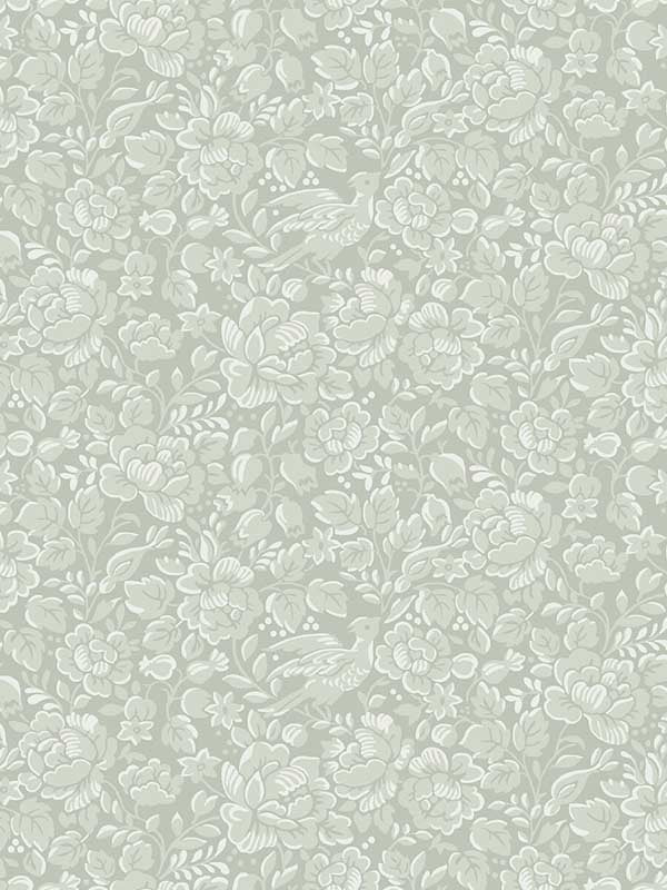 Birdie wallpaper in pale leaf color - pattern number WDR1033.WT.0 - by Winfield Thybony in the Archival Wallpaper Collection collection