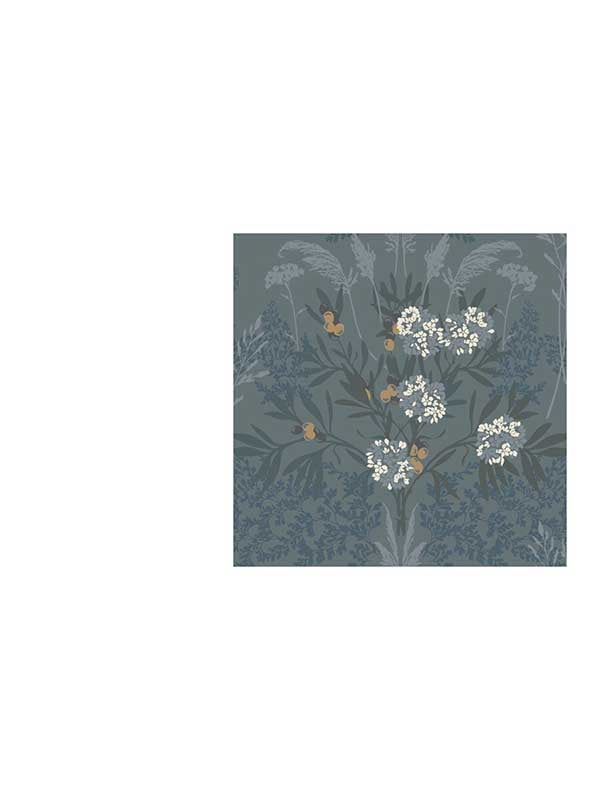 Fern Gardens wallpaper in blue color - pattern number WDR2010.WT.0 - by Winfield Thybony in the Historical Wallpaper Collection collection