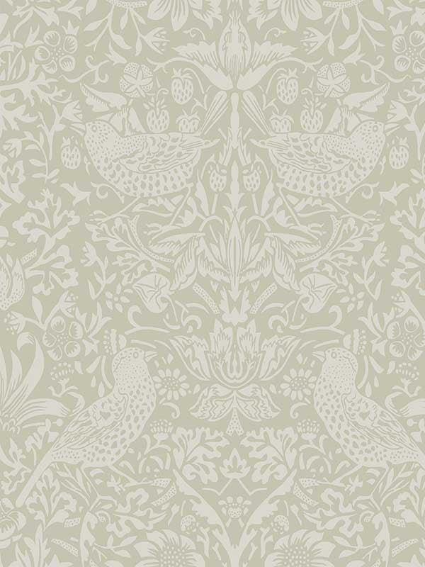 Tonal Bird Garden Prepasted fabric in neutral color - pattern number EP10407 - by Seabrook in the Etten Prepasted Wallcovering collection
