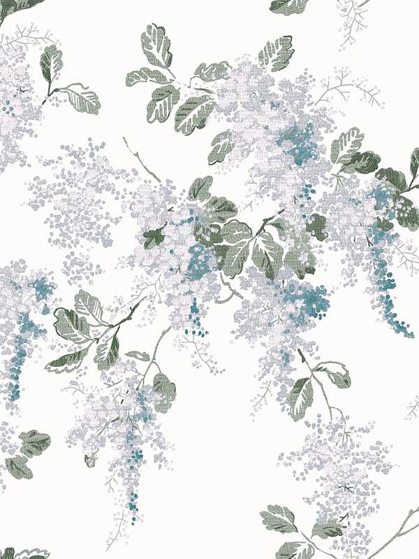 Mirabelle wallpaper in pale seaspray color - pattern number 130106 - by Laura Ashley in the Laura Ashley Spring Summer 2025 Collection collection