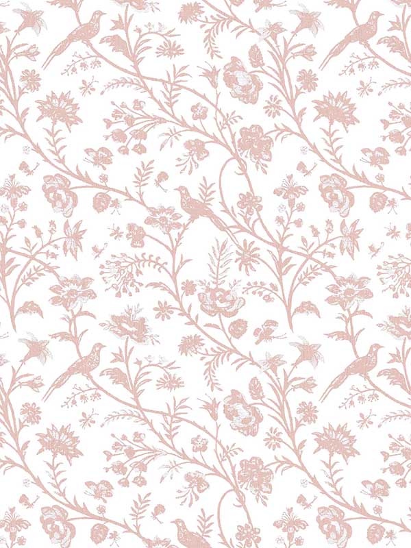 Shepherds Purse wallpaper in dark blush color - pattern number 130108 - by Laura Ashley in the Laura Ashley Spring Summer 2025 Collection collection
