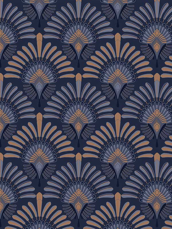 Transform Peacock Peel and Stick fabric in brown color - pattern number 129648 - by Graham and Brown in the Transform Drop 3 Peel and Stick Wallpaper collection