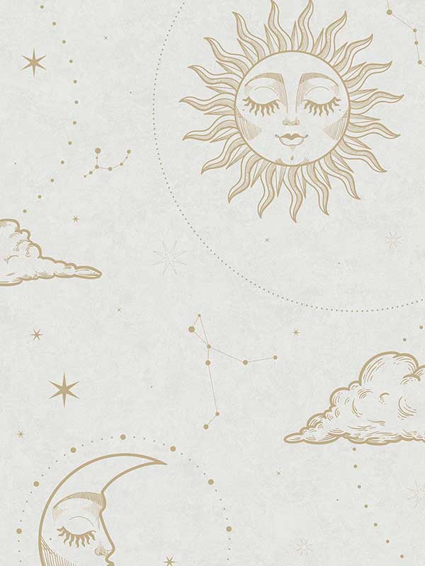 Transform Celestial Peel and Stick wallpaper in cream color - pattern number 129657 - by Graham and Brown in the Transform Drop 3 Peel and Stick Wallpaper collection