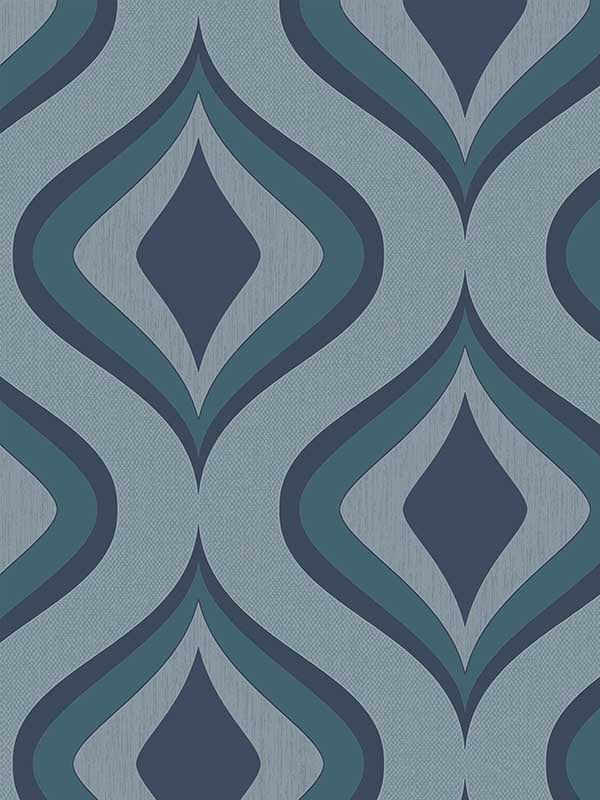 Transform Trippy Peel and Stick fabric in blue color - pattern number 129675 - by Graham and Brown in the Transform Drop 3 Peel and Stick Wallpaper collection