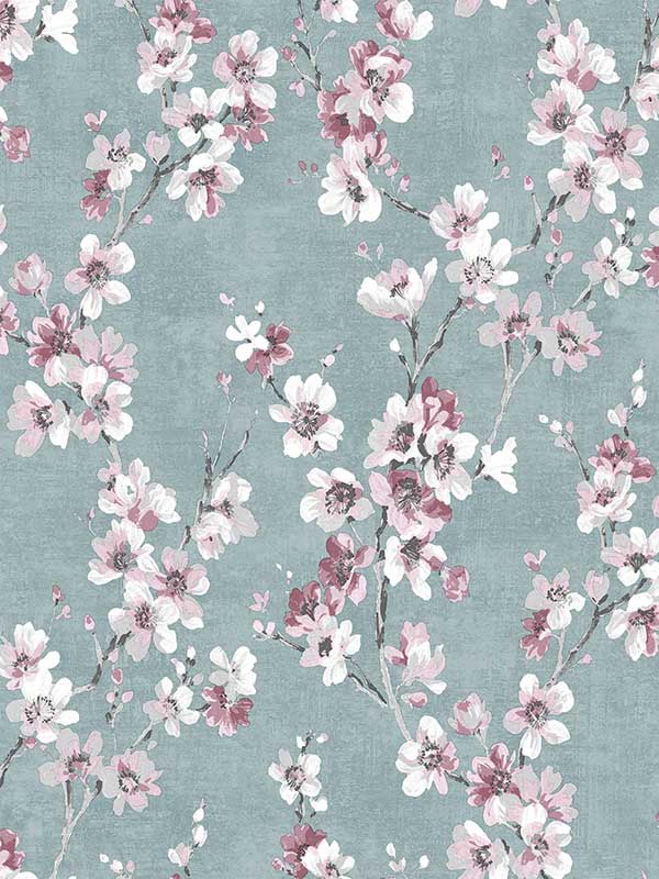 Blossom Reveries fabric in blue color - pattern number VRAD01-725 - by Veer Decor in the Adele collection
