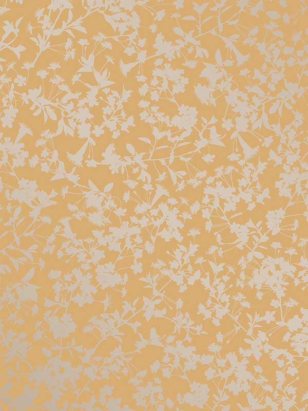 Shimmering Floral Canopy on Foil fabric in yellow color - pattern number VRAD02-425 - by Veer Decor in the Adele collection