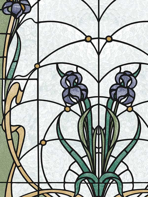 Floral Stained Glass fabric in purple color - pattern number VRAR06-397 - by Veer Decor in the Artifice collection