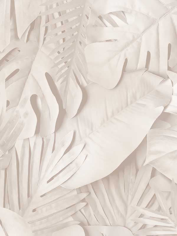 Photoreal Tropical Leaves fabric in beige color - pattern number VRAR07-008 - by Veer Decor in the Artifice collection