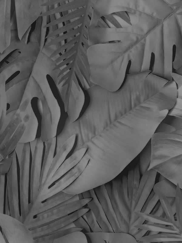 Photoreal Tropical Leaves fabric in black color - pattern number VRAR09-008 - by Veer Decor in the Artifice collection