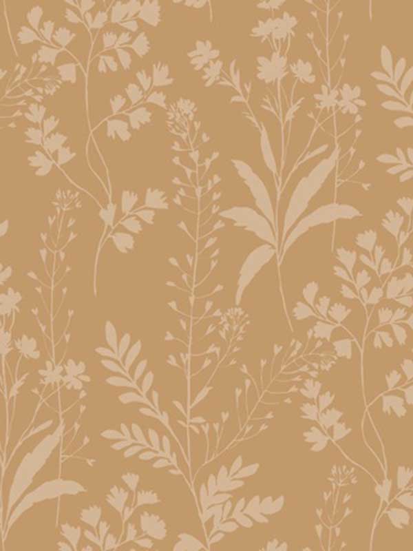 Wildflower Silhouettes fabric in yellow color - pattern number VRBT02-825 - by Veer Decor in the Botanique collection
