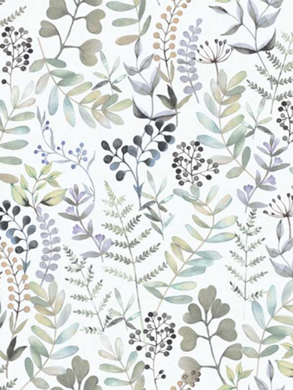 Olivia Botanical fabric in green color - pattern number VRBT04-586 - by Veer Decor in the Botanique collection