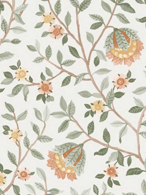 Vintage Botanical Blooms wallpaper in pink color - pattern number VRBT04-991 - by Veer Decor in the Botanique collection