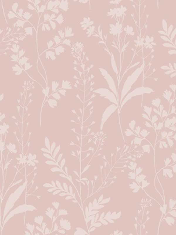 Wildflower Silhouettes fabric in pink color - pattern number VRBT12-825 - by Veer Decor in the Botanique collection