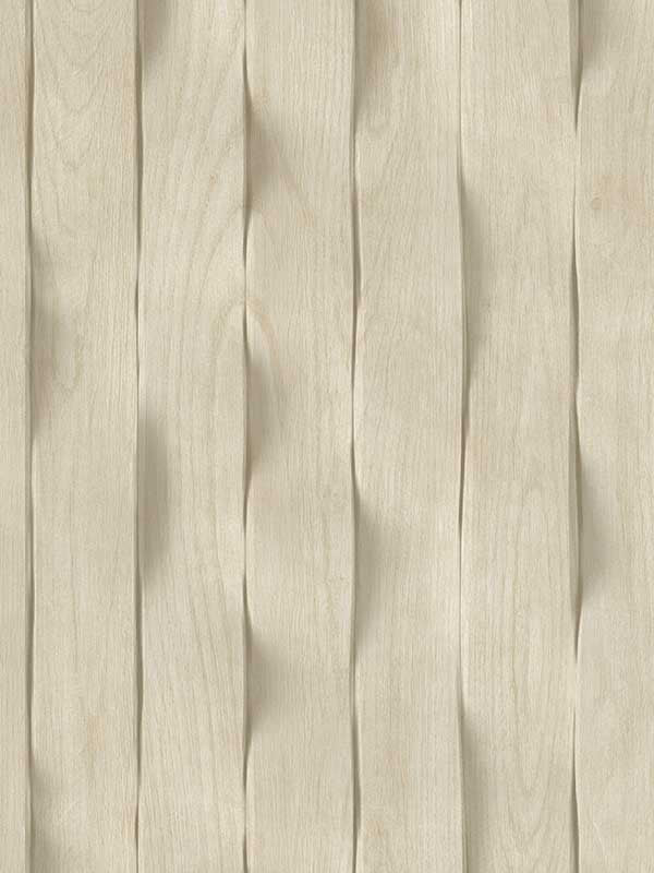 Wavy Wood Slat fabric in natural color - pattern number VRBR07-657 - by Veer Decor in the Brut collection