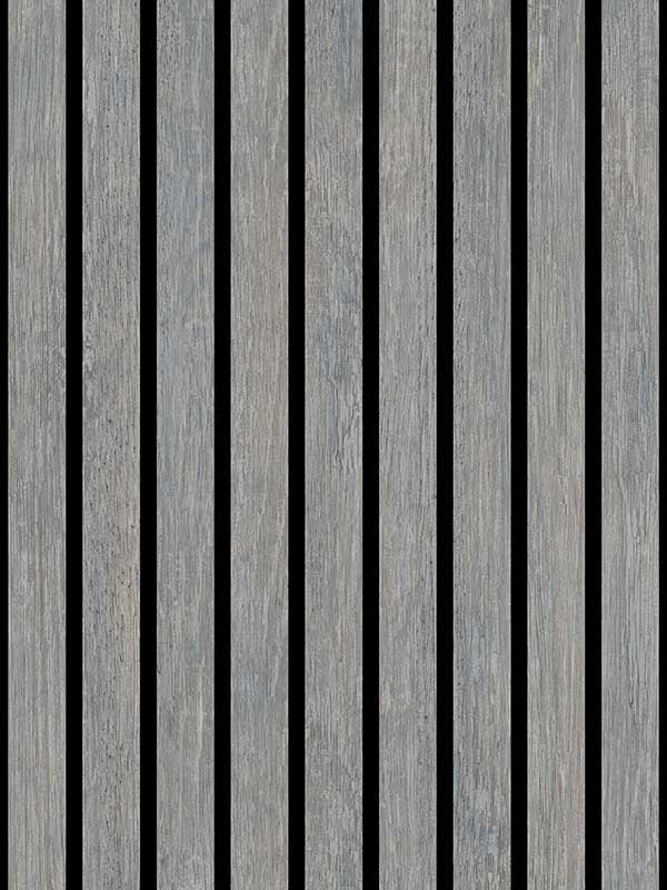 Modern Wood Slat wallpaper in grey color - pattern number VRBR09-208 - by Veer Decor in the Brut collection