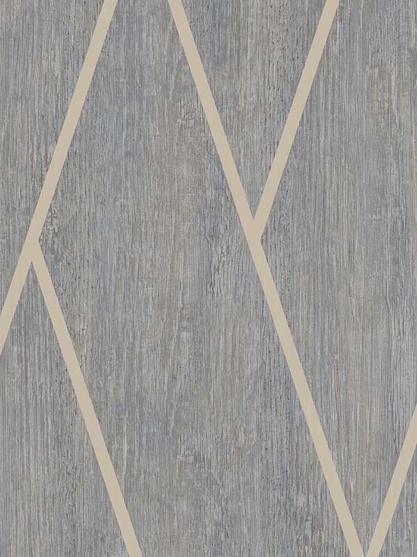 Chevron Woodgrain wallpaper in blue color - pattern number VRBR09-757 - by Veer Decor in the Brut collection