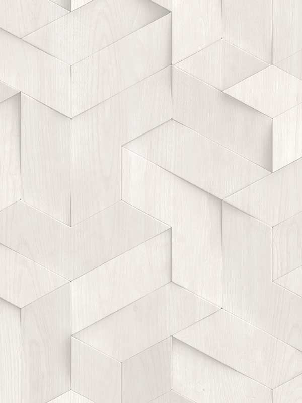 Geo Wood Block Illusion fabric in light grey color - pattern number VRBR19-447 - by Veer Decor in the Brut collection