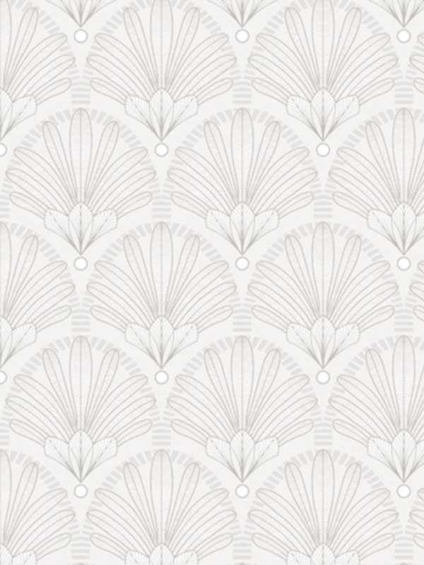 Elysian Fan fabric in white color - pattern number VREL00-335 - by Veer Decor in the Elegance collection
