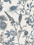 Botanical Print fabric in blue color - pattern number VREL01-854 - by Veer Decor in the Elegance collection