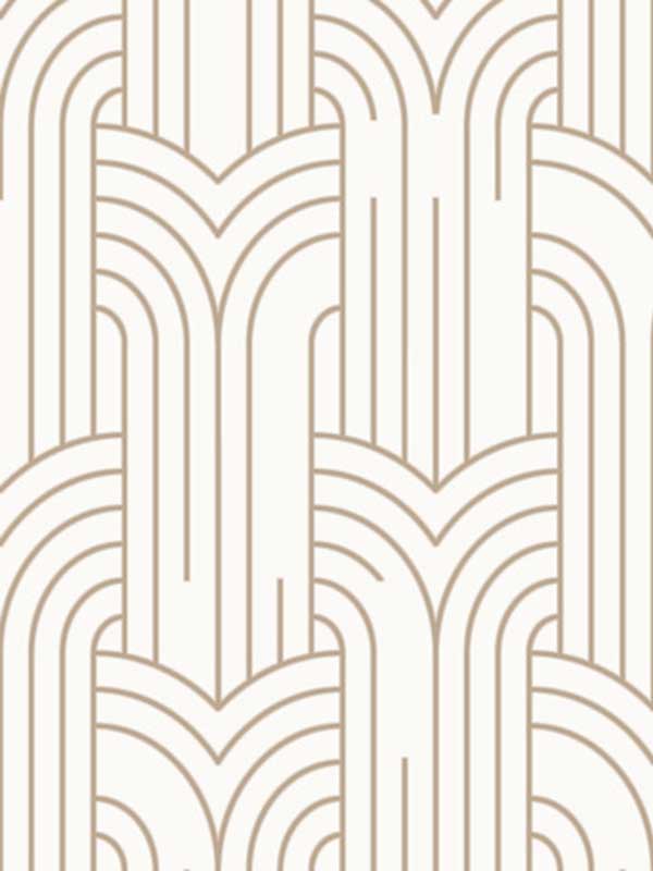Arch Deco fabric in gold color - pattern number VREL02-124 - by Veer Decor in the Elegance collection