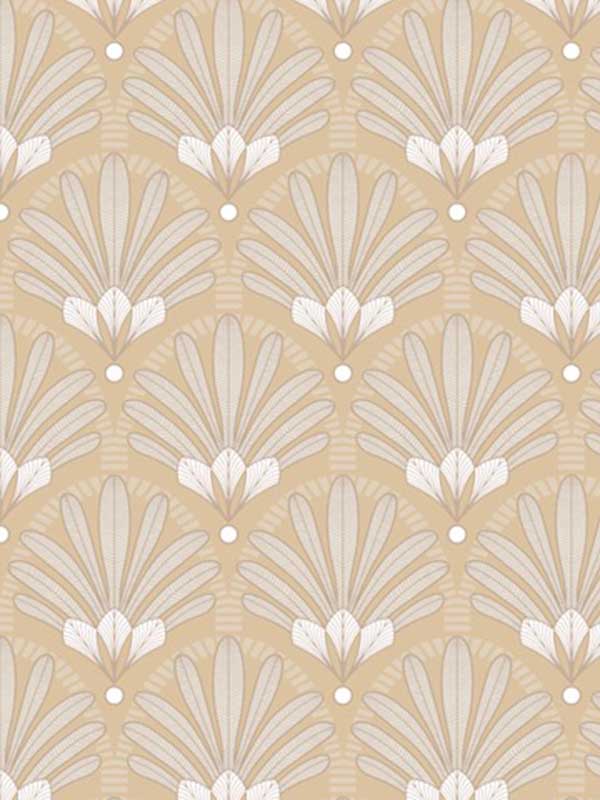 Elysian Fan fabric in beige color - pattern number VREL02-335 - by Veer Decor in the Elegance collection
