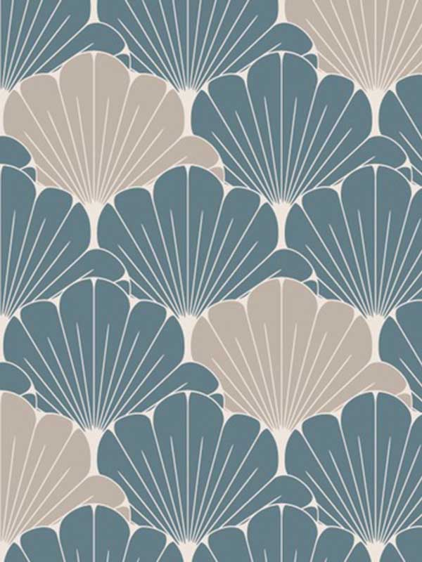 Giant Art Deco Gingko Leaf fabric in green color - pattern number VREL04-046 - by Veer Decor in the Elegance collection