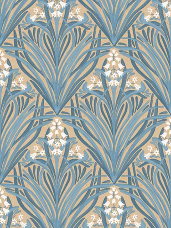 Victorian Bloom fabric in green color - pattern number VREL04-166 - by Veer Decor in the Elegance collection
