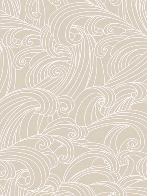 Big Wave fabric in beige color - pattern number VREL07-926 - by Veer Decor in the Elegance collection