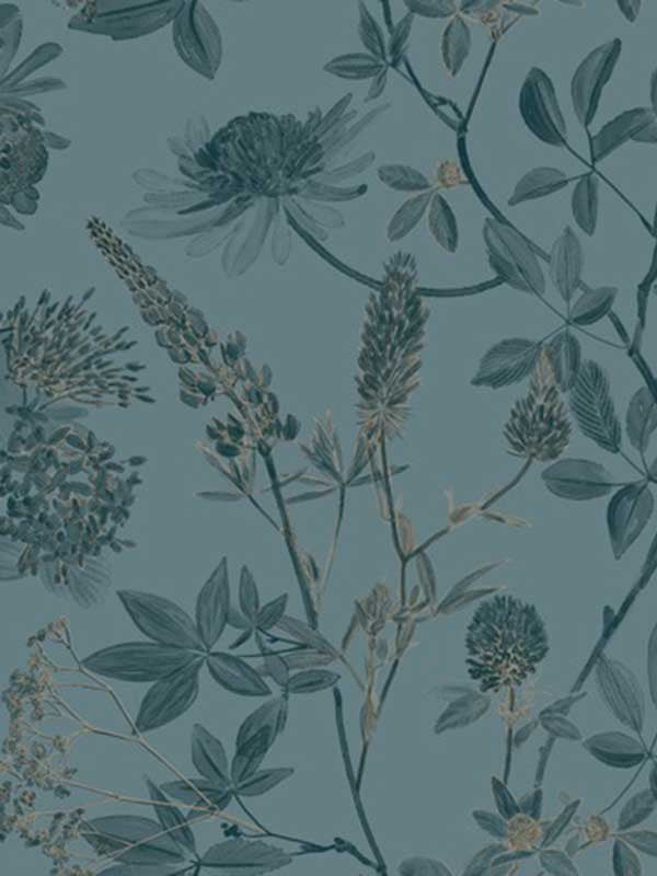 Botanical Print fabric in green color - pattern number VREL14-854 - by Veer Decor in the Elegance collection