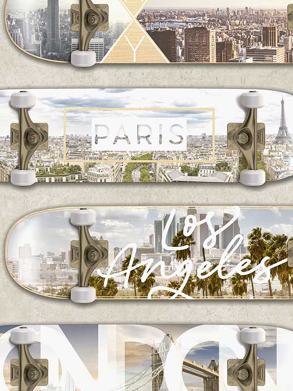 City Skate fabric in beige color - pattern number VRLO07-605 - by Veer Decor in the Loft collection