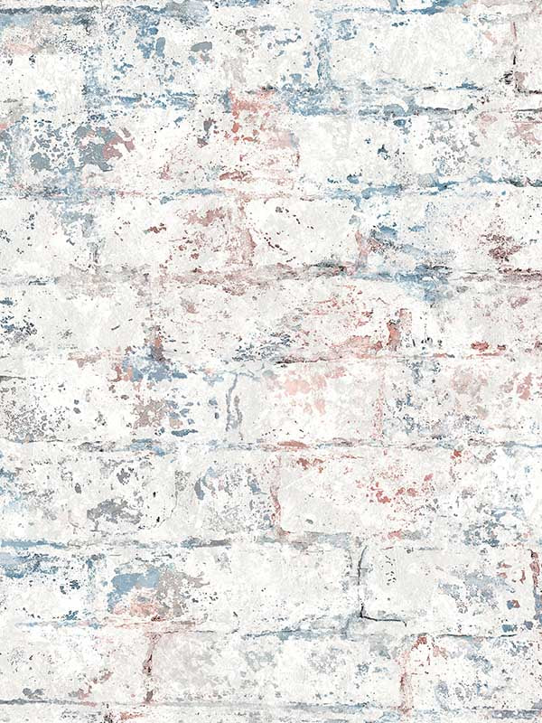 Distressed Bricks fabric in blue color - pattern number VRLO01-925 - by Veer Decor in the Loft collection
