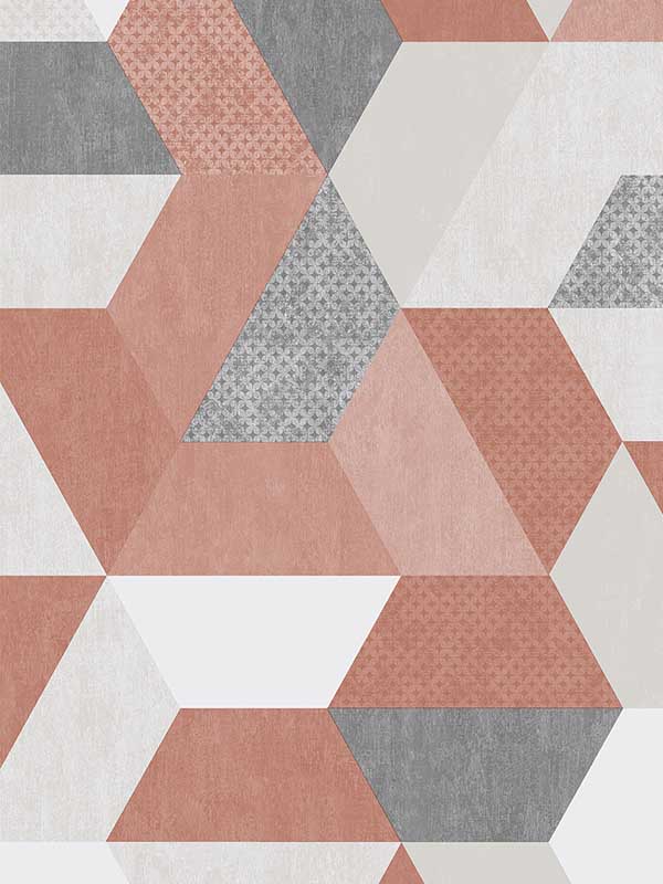 Loft Geometric fabric in terracotta color - pattern number VRLO05-905 - by Veer Decor in the Loft collection
