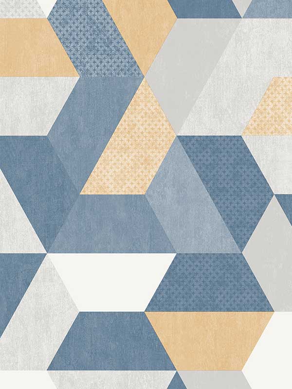 Loft Geometric fabric in blue color - pattern number VRLO02-905 - by Veer Decor in the Loft collection
