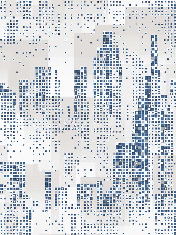 Matrix City Skyline fabric in whie color - pattern number VRLO00-364 - by Veer Decor in the Loft collection