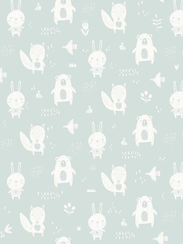 Woodland Pals fabric in green color - pattern number VRKG04-319 - by Veer Decor in the My Kingdom collection