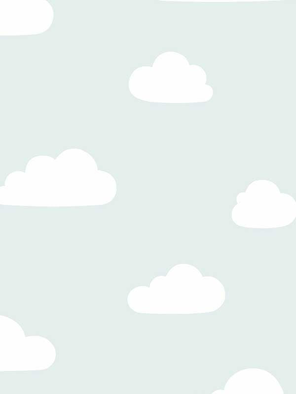 Clouds fabric in aqua pastel color - pattern number VRKG04-816 - by Veer Decor in the My Kingdom collection