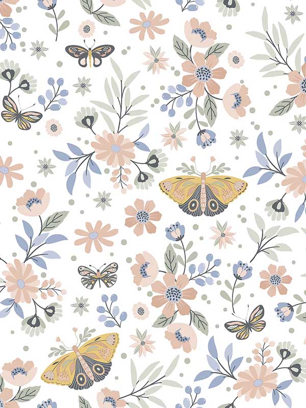 Whimsical Meadow fabric in orange color - pattern number VRKG05-185 - by Veer Decor in the My Kingdom collection