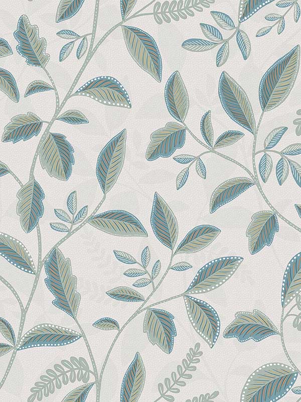 Tranquil Leafy Vine fabric in green color - pattern number VRNO04-066 - by Veer Decor in the Nomade collection