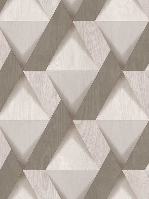Modern Losange Wood fabric in taupe color - pattern number VRNO08-196 - by Veer Decor in the Nomade collection