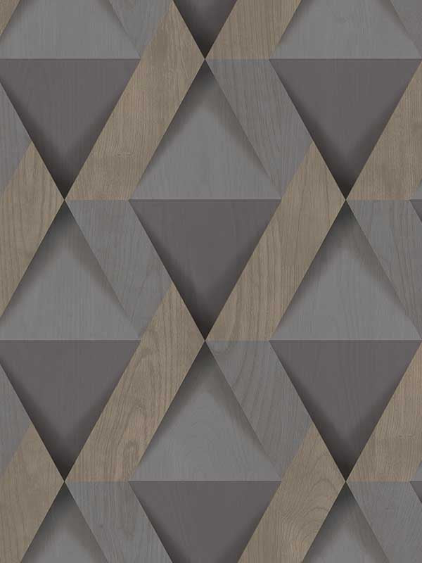 Modern Losange Wood fabric in dark grey color - pattern number VRNO09-196 - by Veer Decor in the Nomade collection