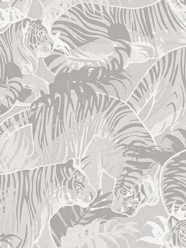 Tiger Squad wallpaper in grey color - pattern number VRNO09-596 - by Veer Decor in the Nomade collection