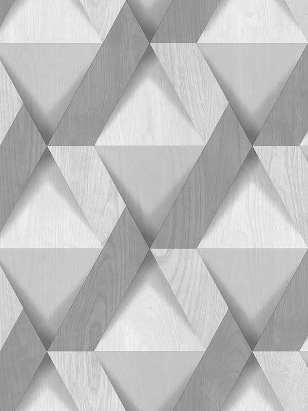 Modern Losange Wood fabric in light grey color - pattern number VRNO19-196 - by Veer Decor in the Nomade collection