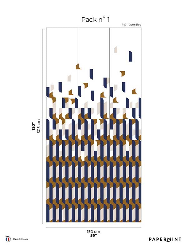 Alma Pack 1 fabric in blue color - pattern number 8184-AB2-A - by Veer Decor in the Papermint Wall Murals collection