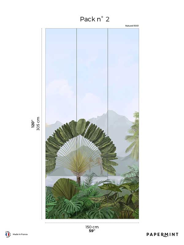 Amazonia Pack 2 mural in blue color - pattern number 8184-AC1-B - by Veer Decor in the Papermint Wall Murals collection
