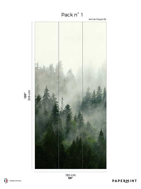 Boreal Pack 1 fabric in green color - pattern number 8184-AF1-A - by Veer Decor in the Papermint Wall Murals collection