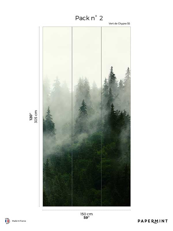 Boreal Pack 2 fabric in green color - pattern number 8184-AF1-B - by Veer Decor in the Papermint Wall Murals collection