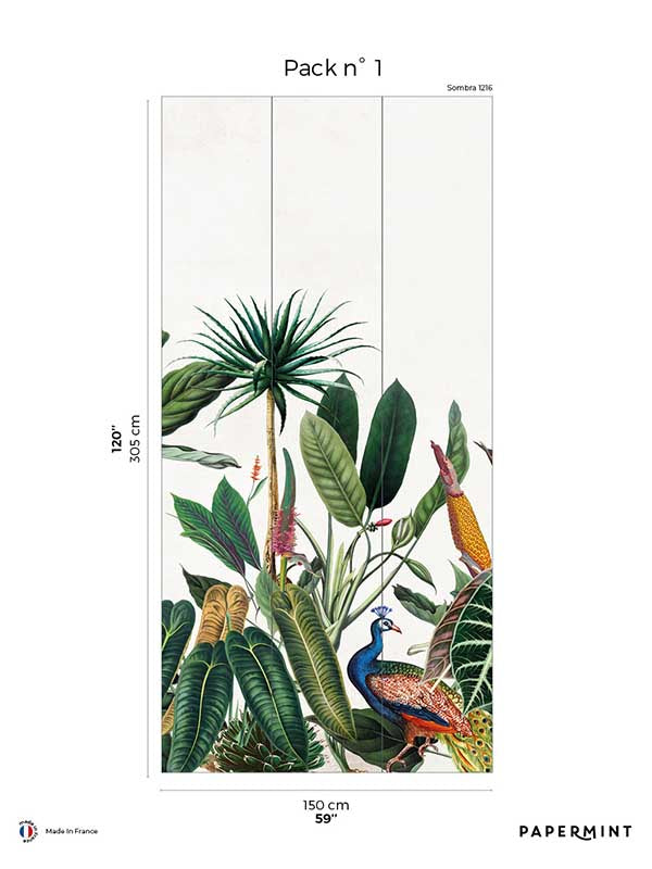 Borneo Pack 1 mural in green color - pattern number 8184-AG1-A - by Veer Decor in the Papermint Wall Murals collection
