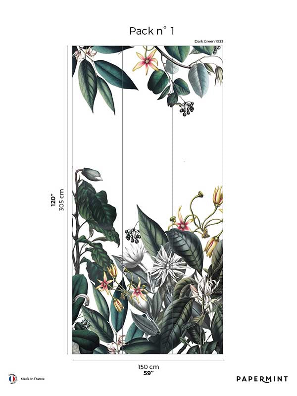 Cali Pack 1 mural in green color - pattern number 8184-AL1-A - by Veer Decor in the Papermint Wall Murals collection